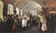 Philip Alexius de Laszlo In the Hofbrauhaus in Munich oil